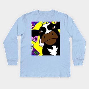 Funny Cow With Sunglasses Muh Kids Long Sleeve T-Shirt
